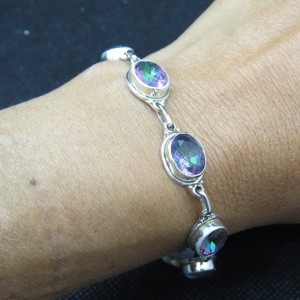 Pulsera joyería en plata topacio místico