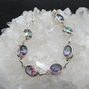 Pulsera joyería en plata topacio místico