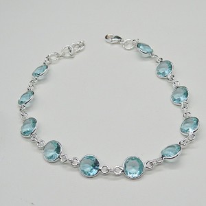 Pulsera joyería en plata topacio