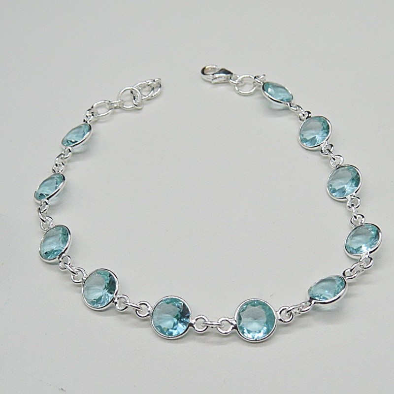 Pulsera joyería en plata topacio