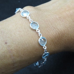 Pulsera joyería en plata topacio