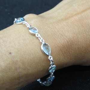 Pulsera joyería en plata topacio