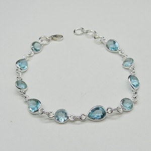 Pulsera joyería en plata topacio