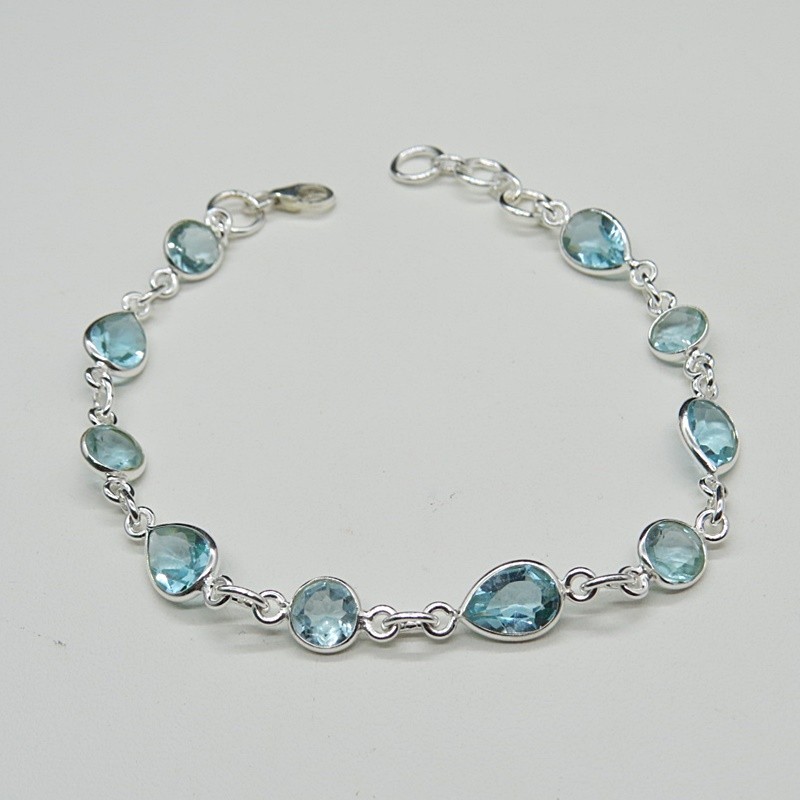 Pulsera joyería en plata topacio