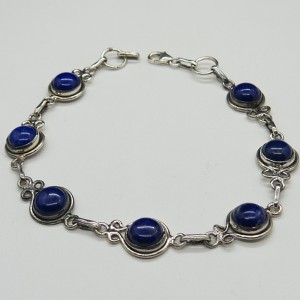 Pulsera joyería en plata lapislázuli y plata