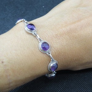 Pulsera joyería en plata amatista
