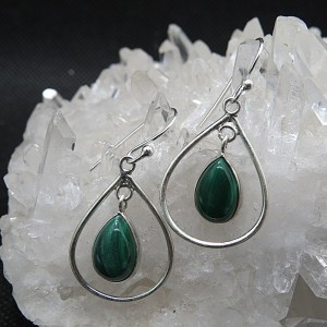 Pendientes malaquita y plata