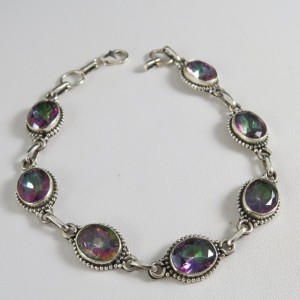 Pulsera joyería en plata topacio místico