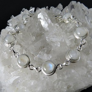 Pulsera joyería en plata piedra luna