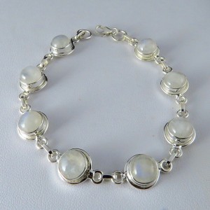 Pulsera joyería en plata piedra luna