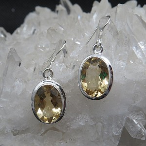 Pendientes cuarzo citrino y plata