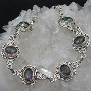 Pulsera joyería en plata topacio místico