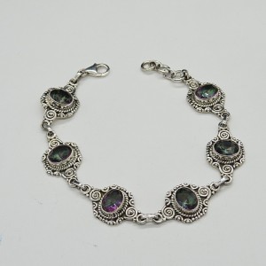 Pulsera joyería en plata topacio místico