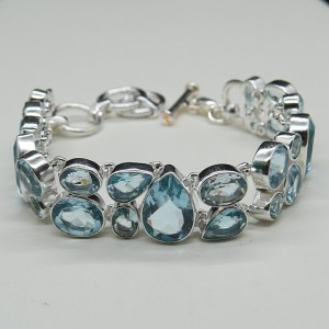 Pulsera joyería en plata topacio