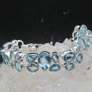 Pulsera joyería en plata topacio