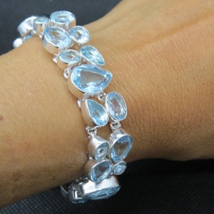 Pulsera joyería en plata topacio