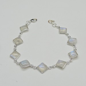Pulsera joyería en plata piedra luna