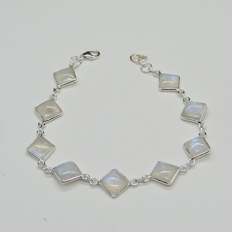 Pulsera joyería en plata piedra luna