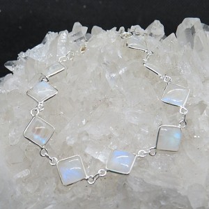 Pulsera joyería en plata piedra luna