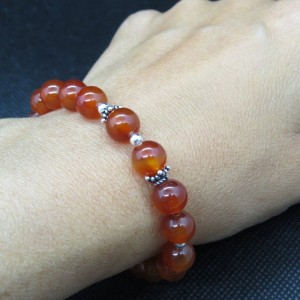Pulsera ágata cornalina y plata