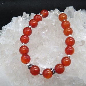 Pulsera ágata cornalina y plata