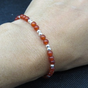 Pulsera ágata cornalina y plata