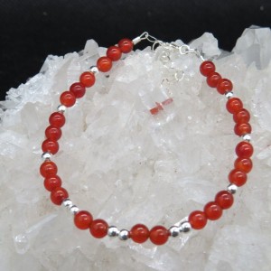 Pulsera ágata cornalina y plata