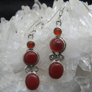 Pendientes ágata cornalina y plata