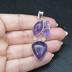 Colgante amatista y plata