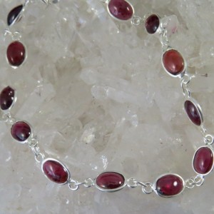 Pulsera joyería en plata granate