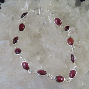 Pulsera joyería en plata granate