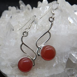 Pendientes ágata cornalina y plata