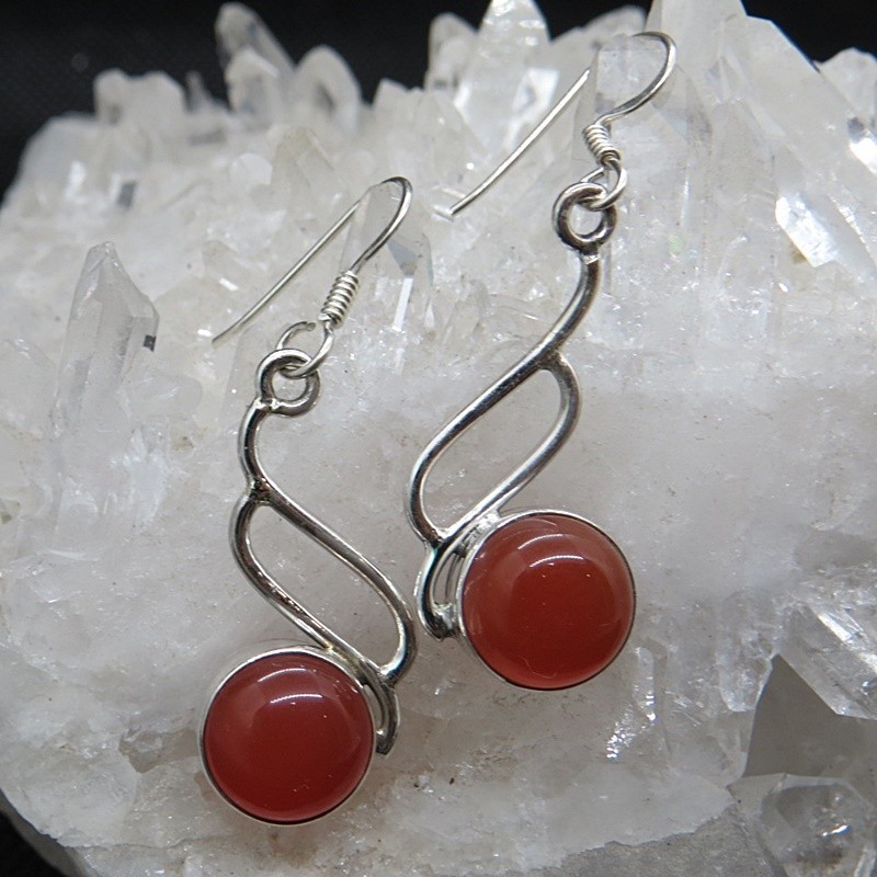 Pendientes ágata cornalina y plata