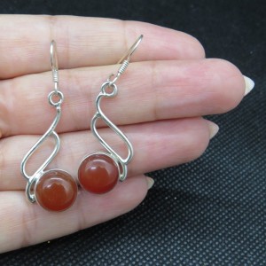 Pendientes ágata cornalina y plata