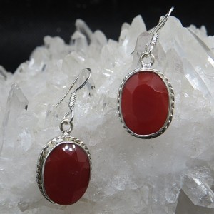 Pendientes ágata cornalina y plata