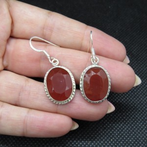 Pendientes ágata cornalina y plata