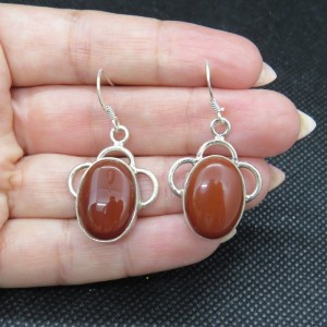 Pendientes ágata cornalina y plata