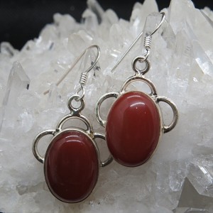Pendientes ágata cornalina y plata