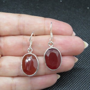 Pendientes ágata cornalina y plata