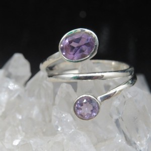 Anillo amatista y plata