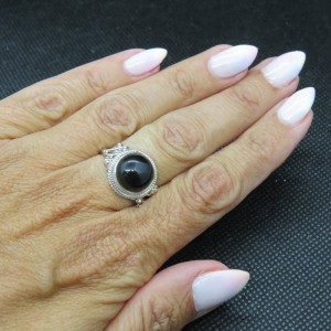 Anillo ónix y plata