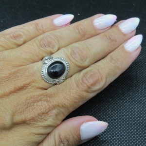 Anillo ónix y plata