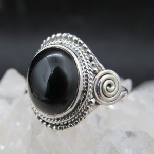 Anillo ónix y plata