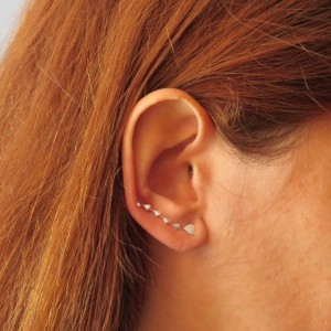 Pendientes de plata trepadores corazones