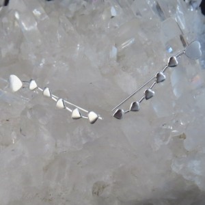 Pendientes de plata trepadores corazones