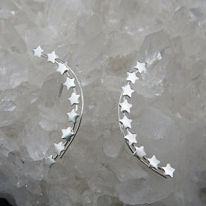 Pendientes de plata trepadores estrellas