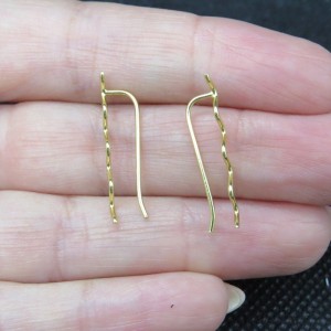 Pendientes baño oro trepadores ZIG ZAG