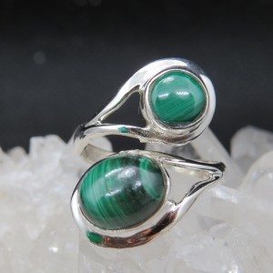 Anillo malaquita y plata