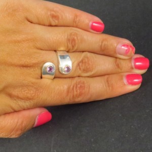 Anillo amatista y plata