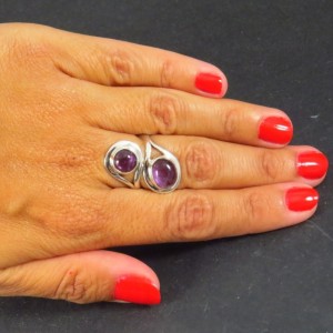 Anillo amatista y plata